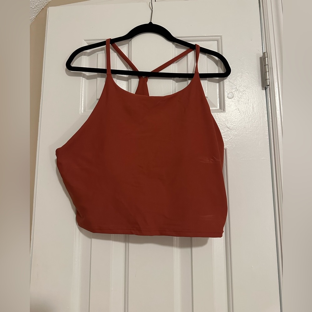 Old Navy Powersoft Rust Orange Workout Top